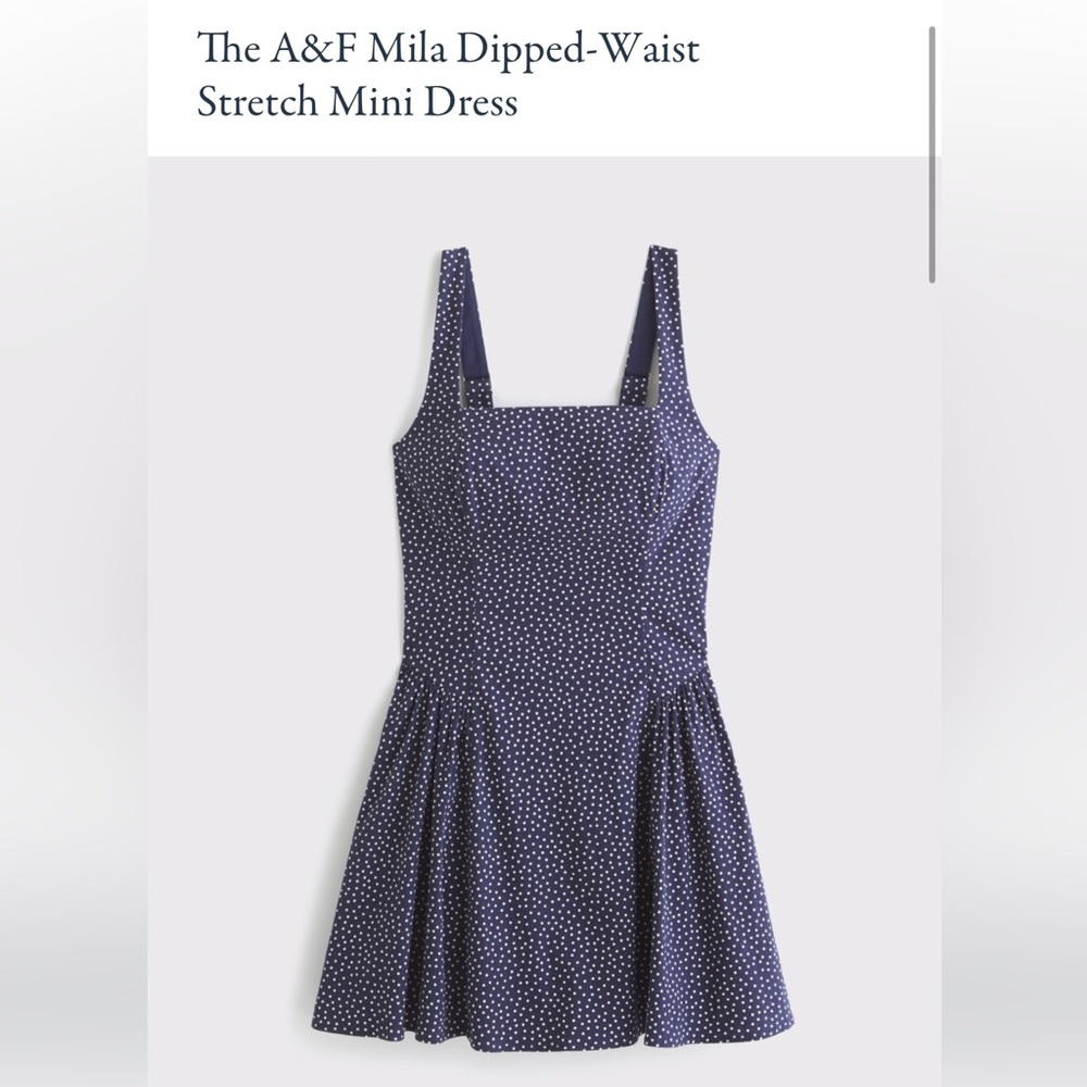 Abercrombie NWT Navy Polka Dot Dress